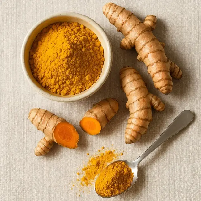 پودر زردچوبه با قلم و قاشق – Turmeric Powder Featured